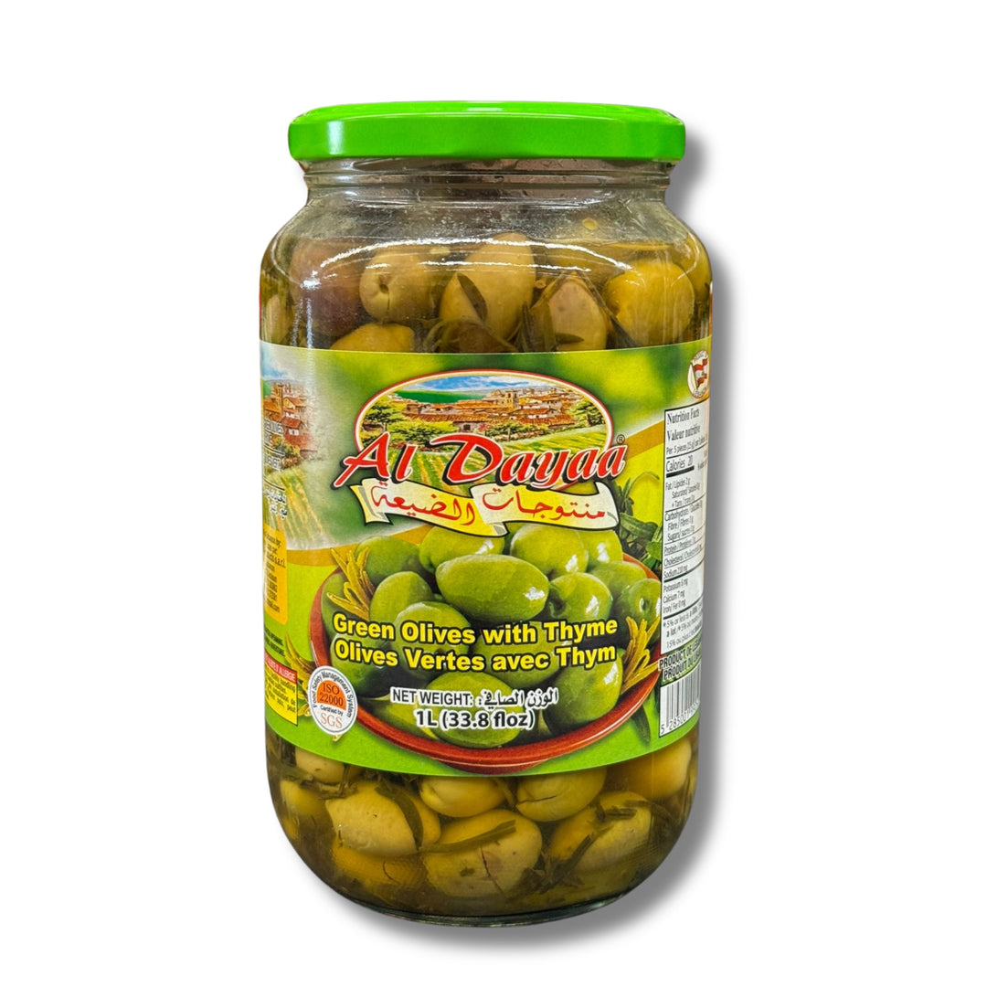 Al Dayaa Green Olives Thyme 1L