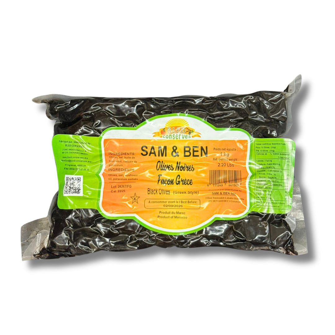 Sam and Ben Black Olives 1Kg