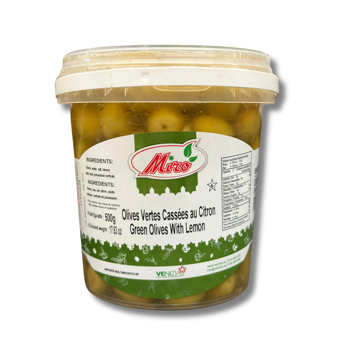 Miro Green Olives with Lemon 500g