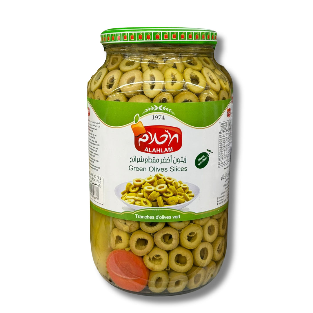 Alahlam Green Olives Sliced 1300G