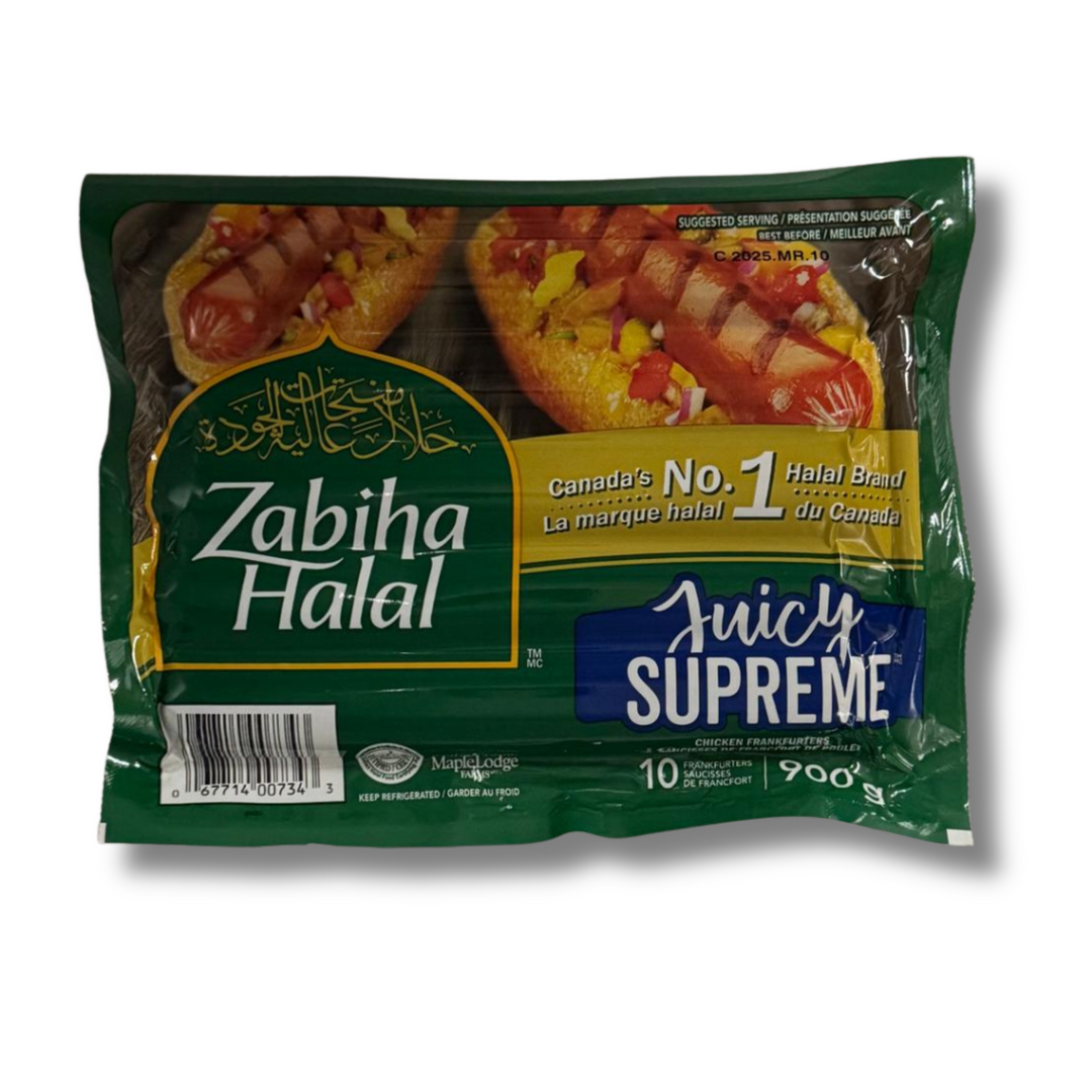 Zabiha Halal Chicken Frankfut Supreme 900G