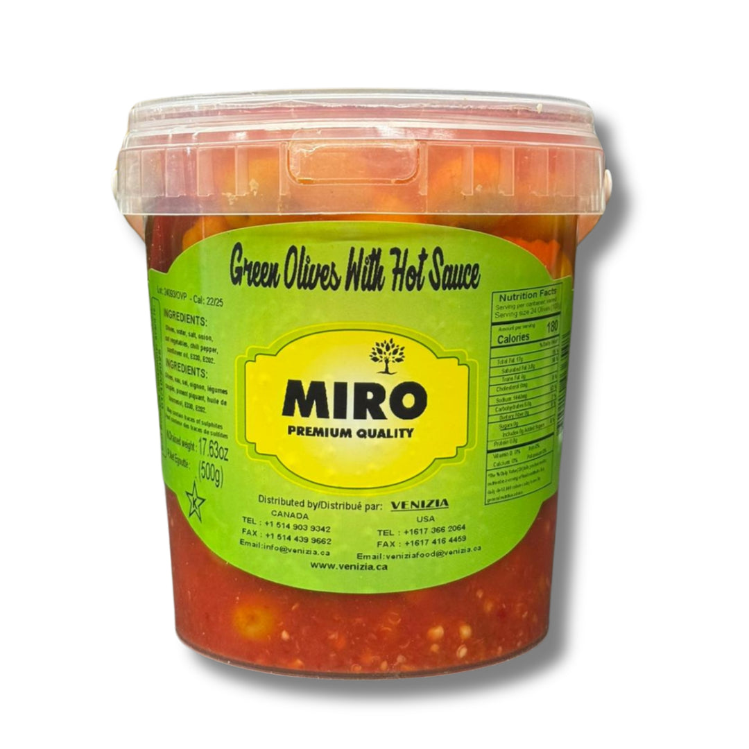 Miro Green Olives W Hot Sauce