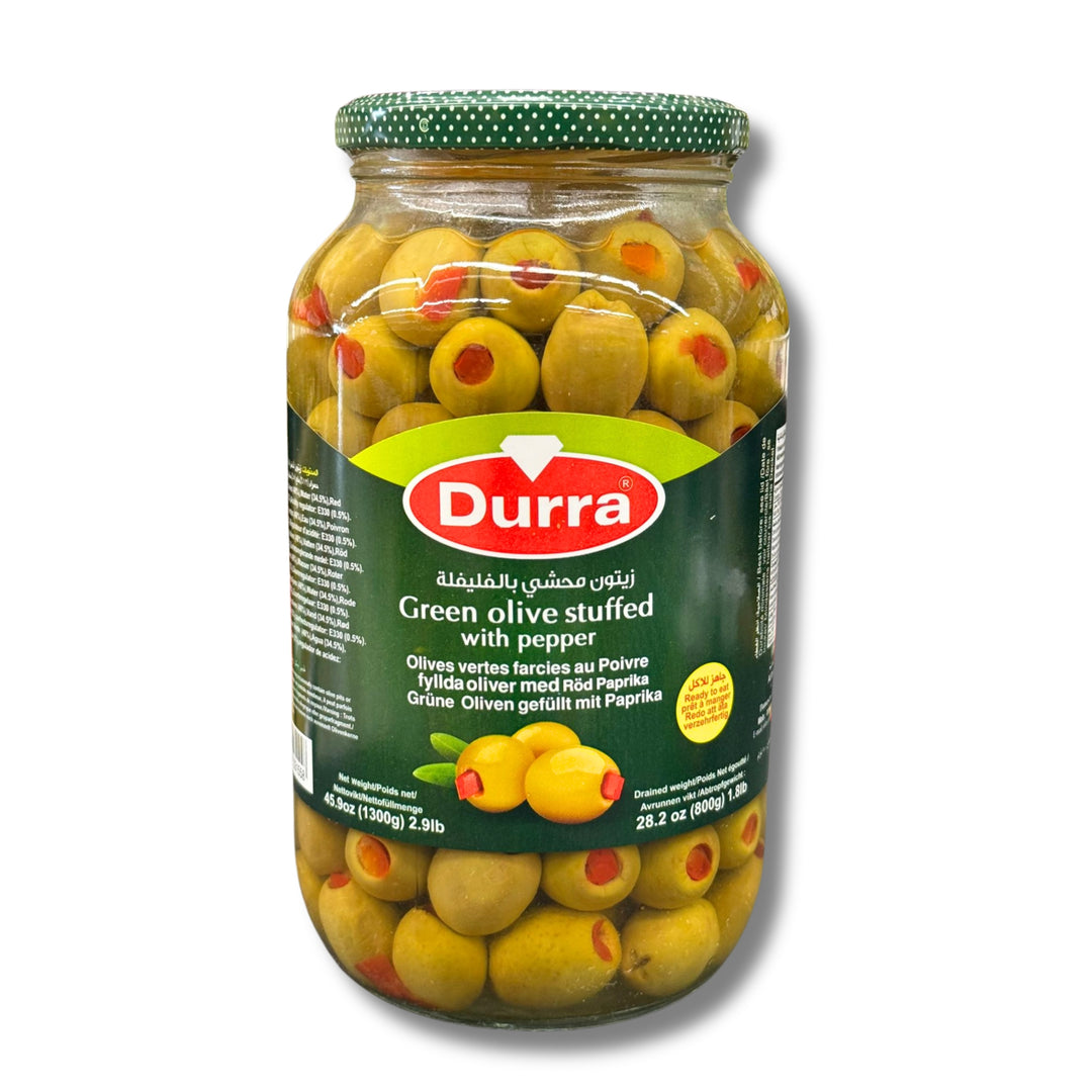 Durra Stuffed Green Olives With Pepper 1400Ml