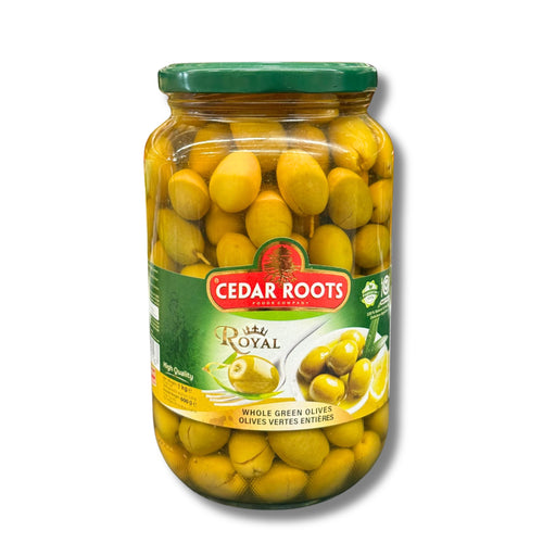 Cedar Roots Whole Green Olives 1Kg