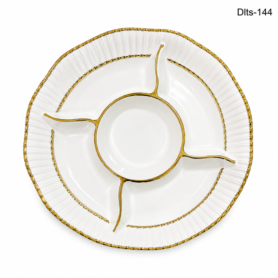 Ceramic Dry Fruit 12inch 5 Compartment